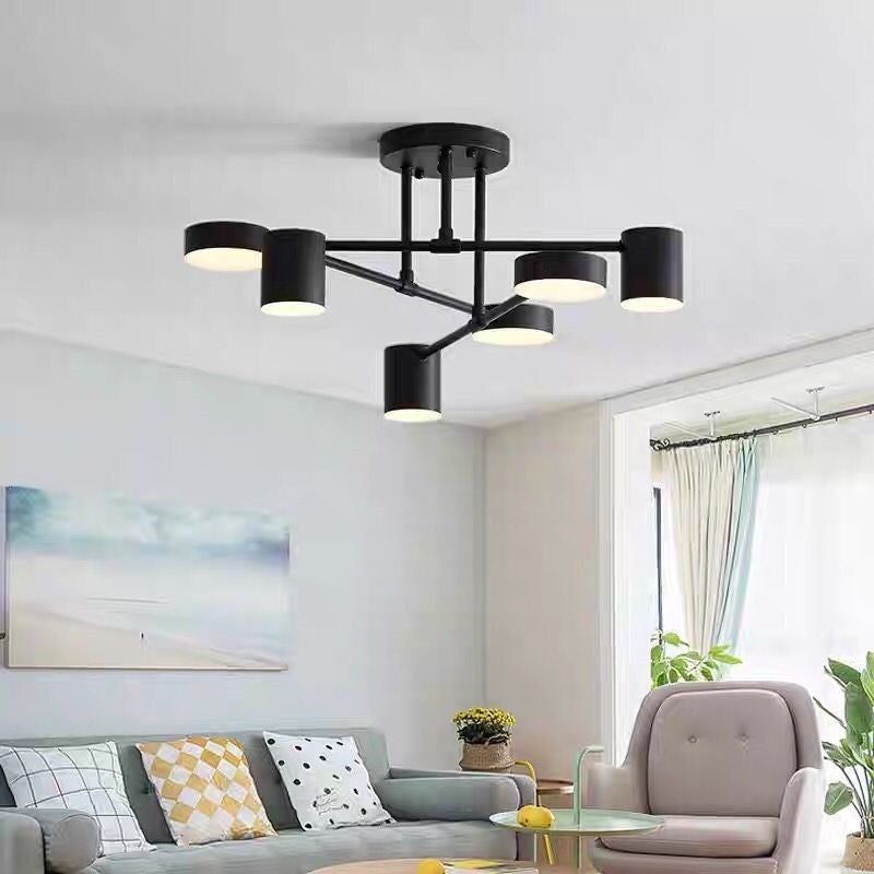 Lunaris Modern Minimalist LED Chandelier | 6-Light Rotatable Pendant for Living and Dining Rooms - Styyler