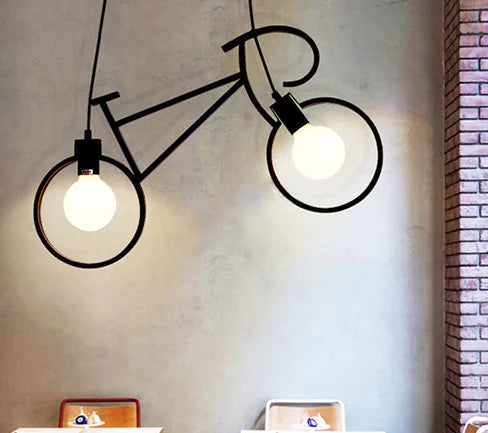 Nordic Modern Minimalist Double-Head Bicycle Pendant Light - Styyler