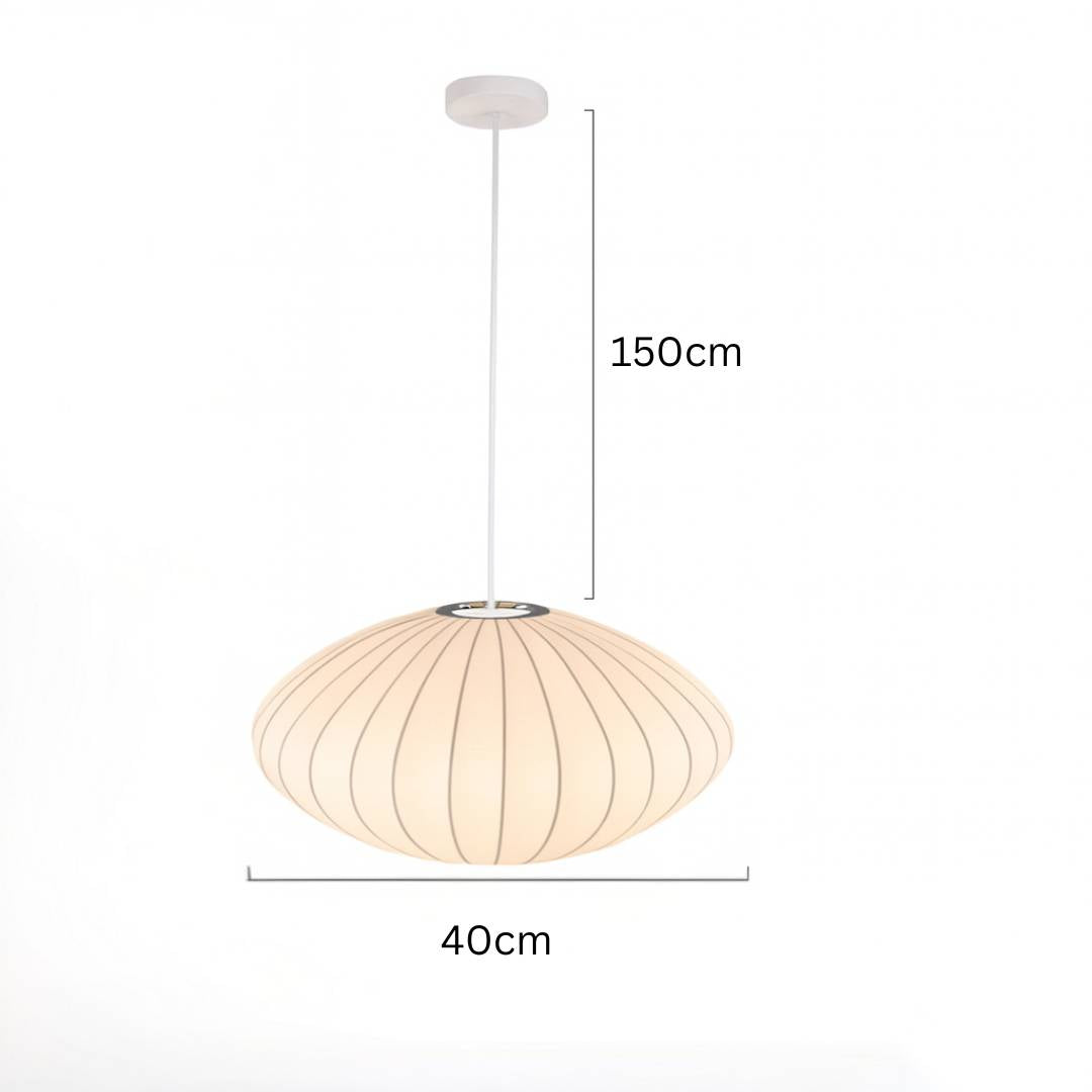 Satori Japandi Pendant Lamp | Ceiling Light in Ivory White | 40cm or 50cm