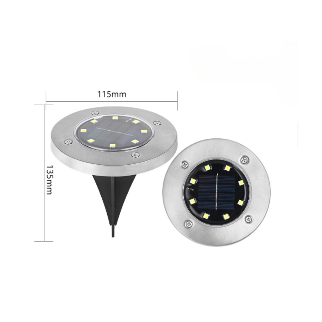 SunGlow 8-LED Solar Disk Lights - 6 Pack | Garden & Patio Lights - Styyler