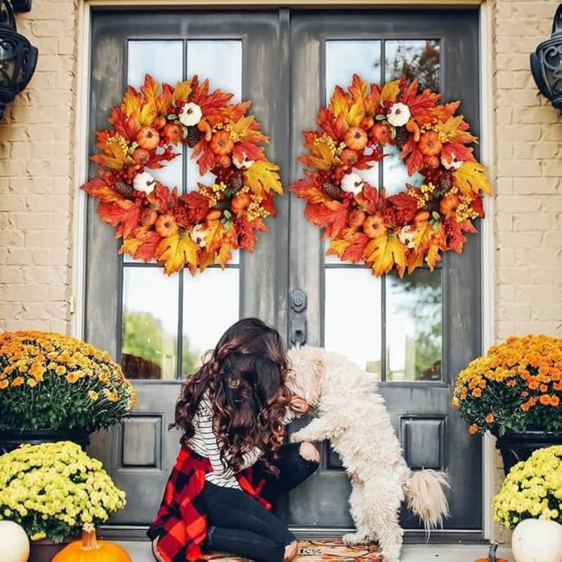 Harvest Moon | Autumn Wreath for Festive Front Door Décor