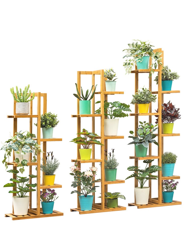Alma Wooden 5-Tier Plant Stand | Tall Multi-Layer Flower Pot Holder