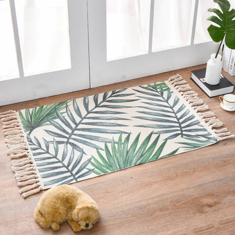 Azteca Accent Rug - Villa Style Linen and Tassels - Styyler