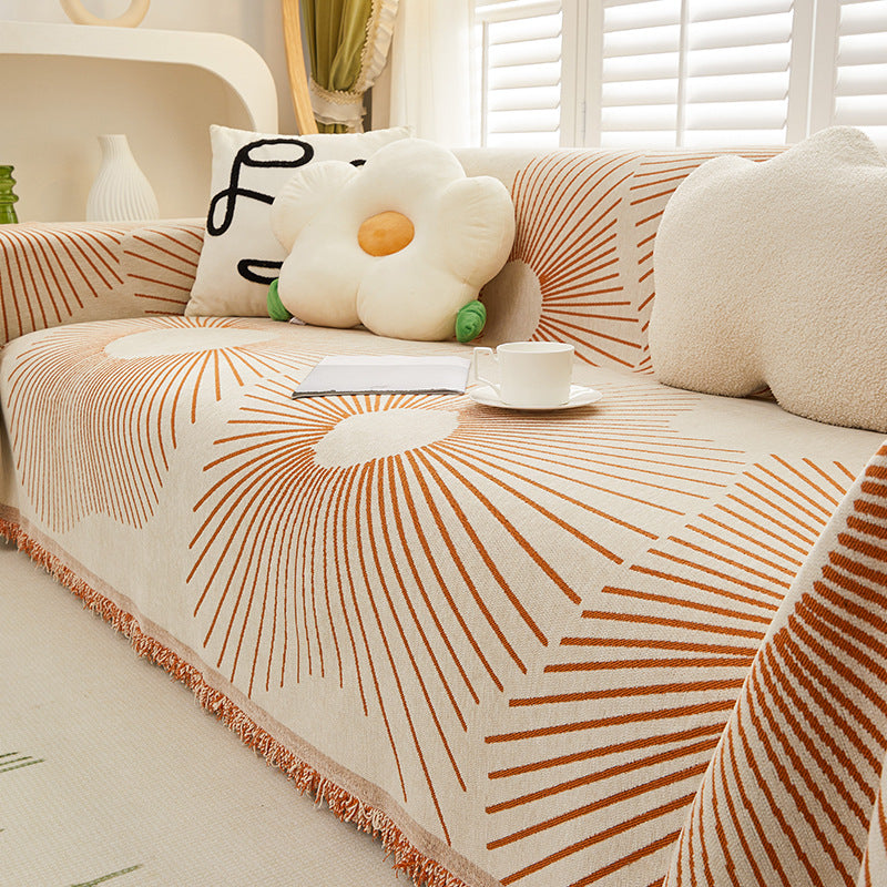 NORDIC LINES Chenille Sofa Cover | Anti-Scratching Pet Friendly Sofa Protection