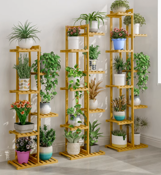Alma Wooden 5-Tier Plant Stand | Tall Multi-Layer Flower Pot Holder