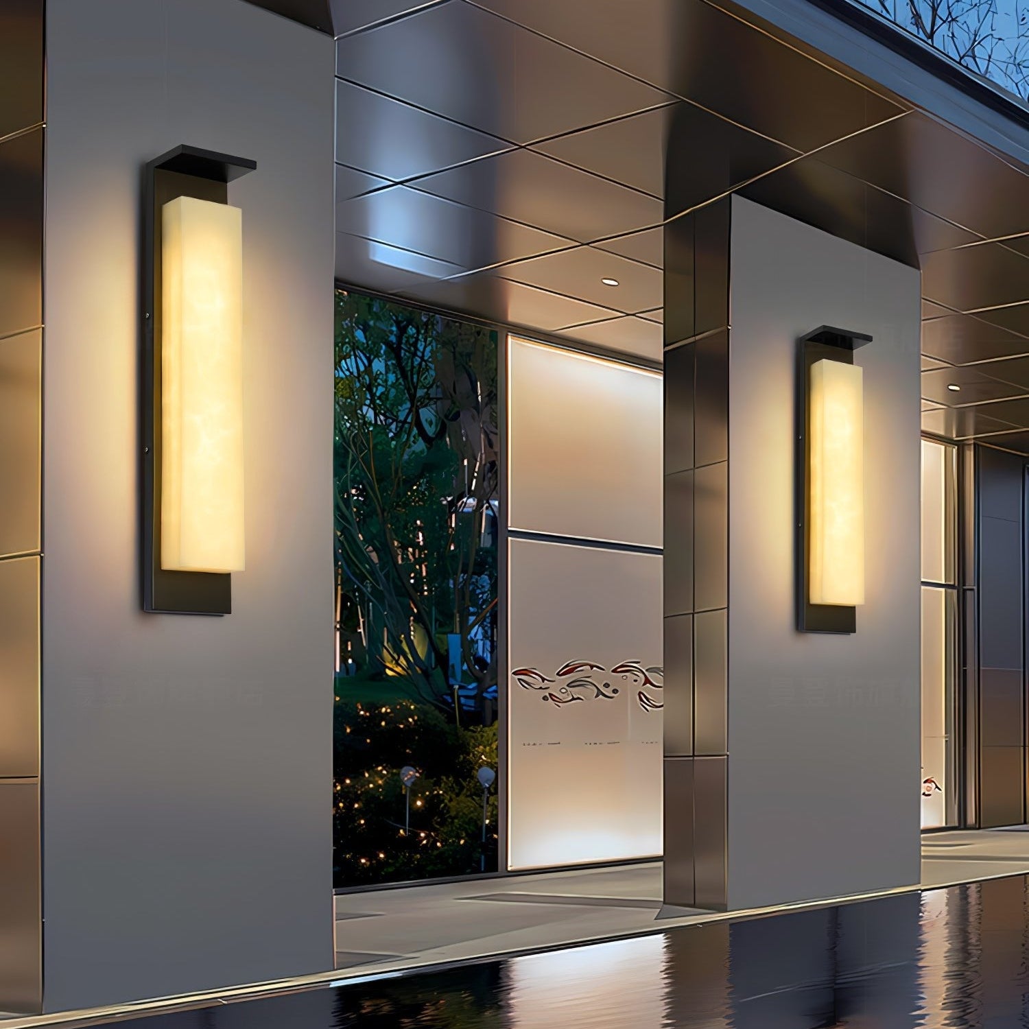 AlabasterGlow | Durable Elegant Outdoor Wall Lantern for Gardens 3