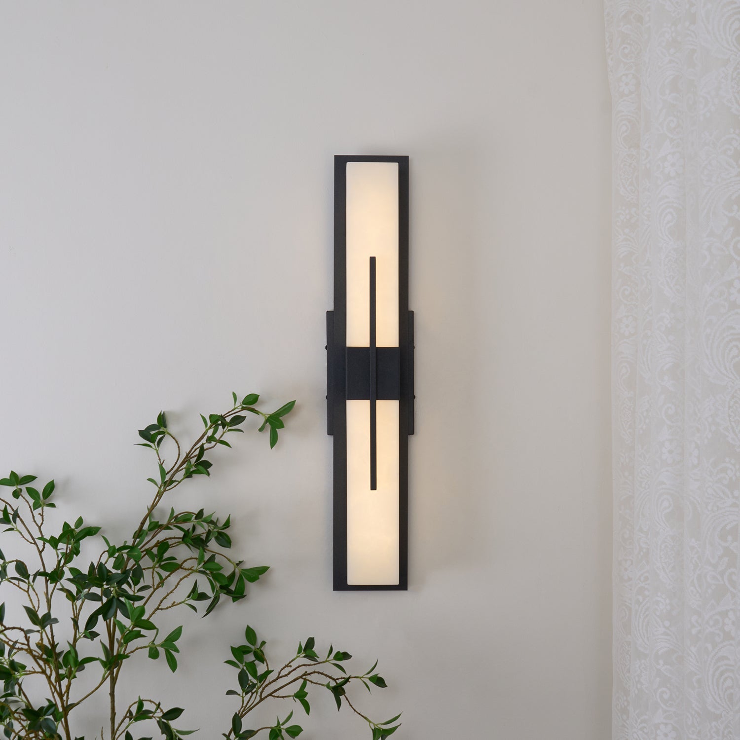 AlabasterGlow | Stylish Modern Outdoor Wall Lantern Light Fixture 5