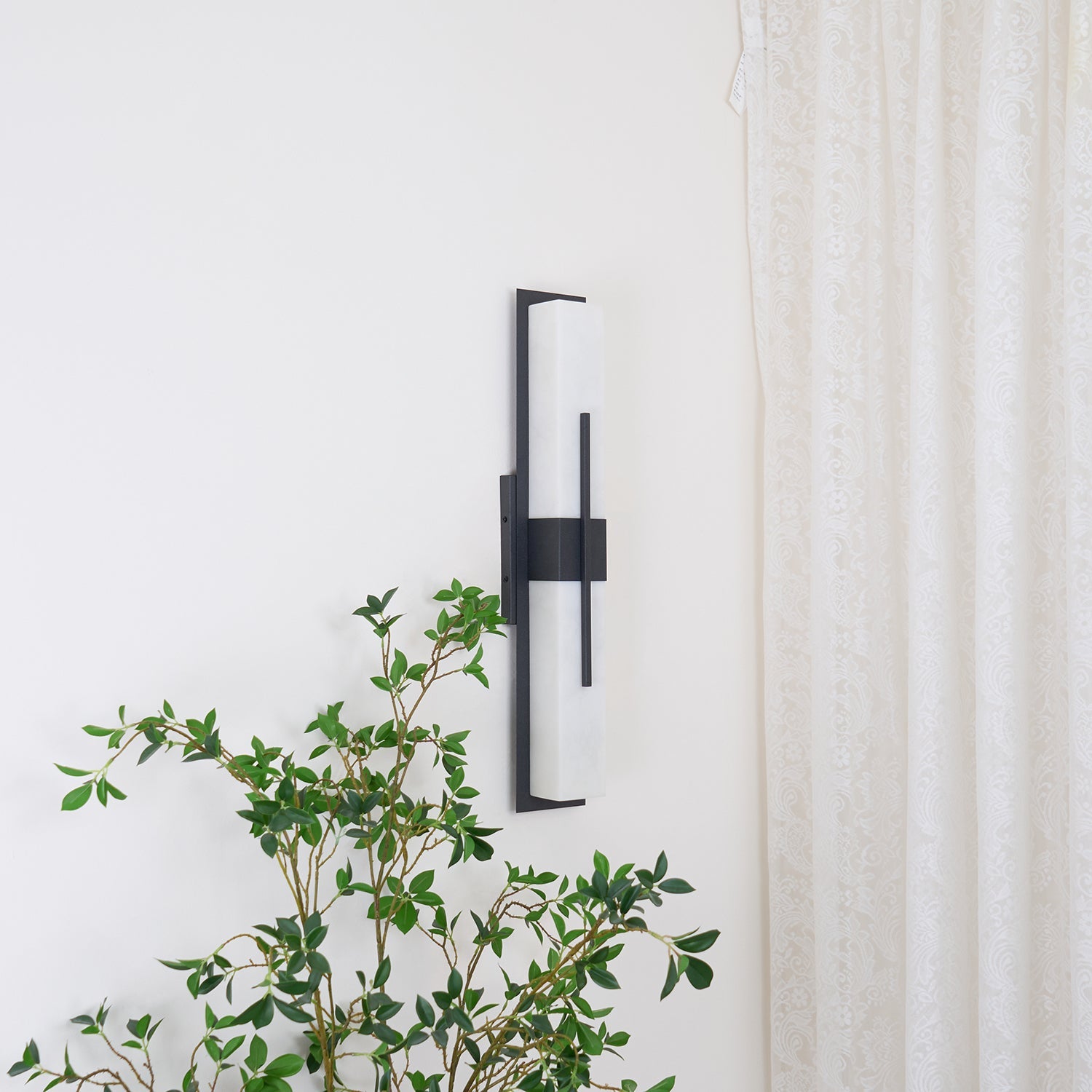 AlabasterGlow | Stylish Modern Outdoor Wall Lantern Light Fixture 8