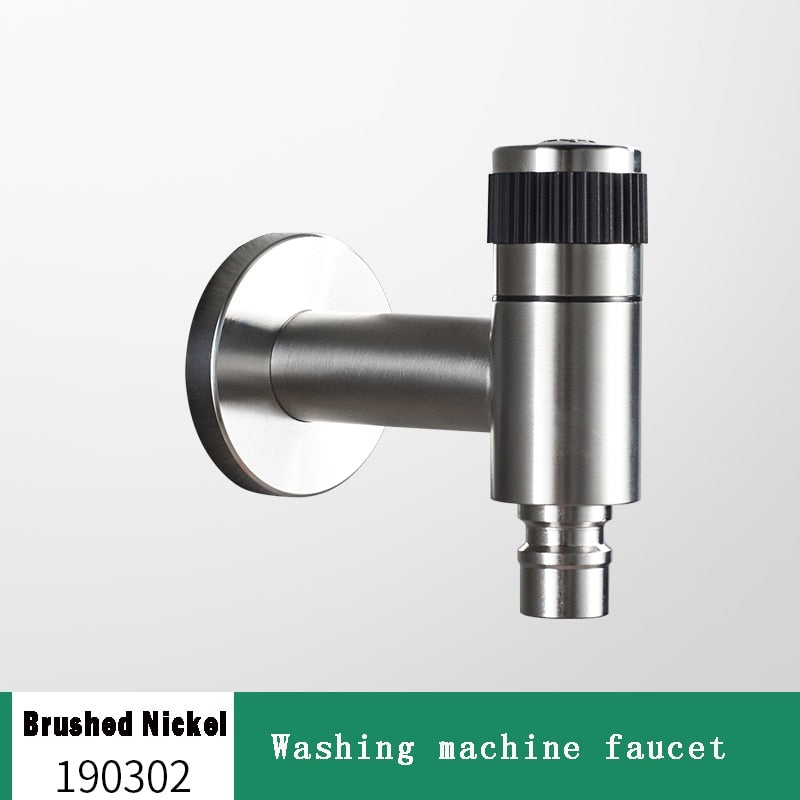 Alder Outdoor Tap in Black or Brushed Nickel - Durable Stainless Steel Garden Faucet with Wall-Mounted Design 10
