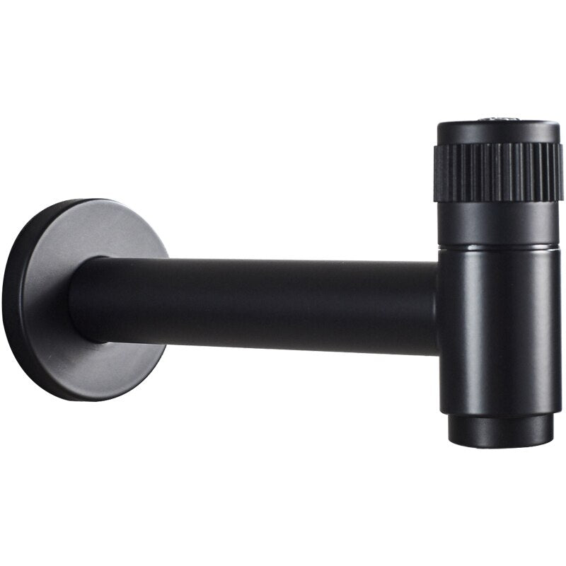 Alder Outdoor Tap in Black or Brushed Nickel - Durable Stainless Steel Garden Faucet with Wall-Mounted Design 12
