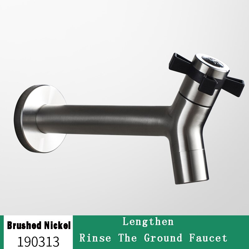 Alder Outdoor Tap in Black or Brushed Nickel - Durable Stainless Steel Garden Faucet with Wall-Mounted Design 4