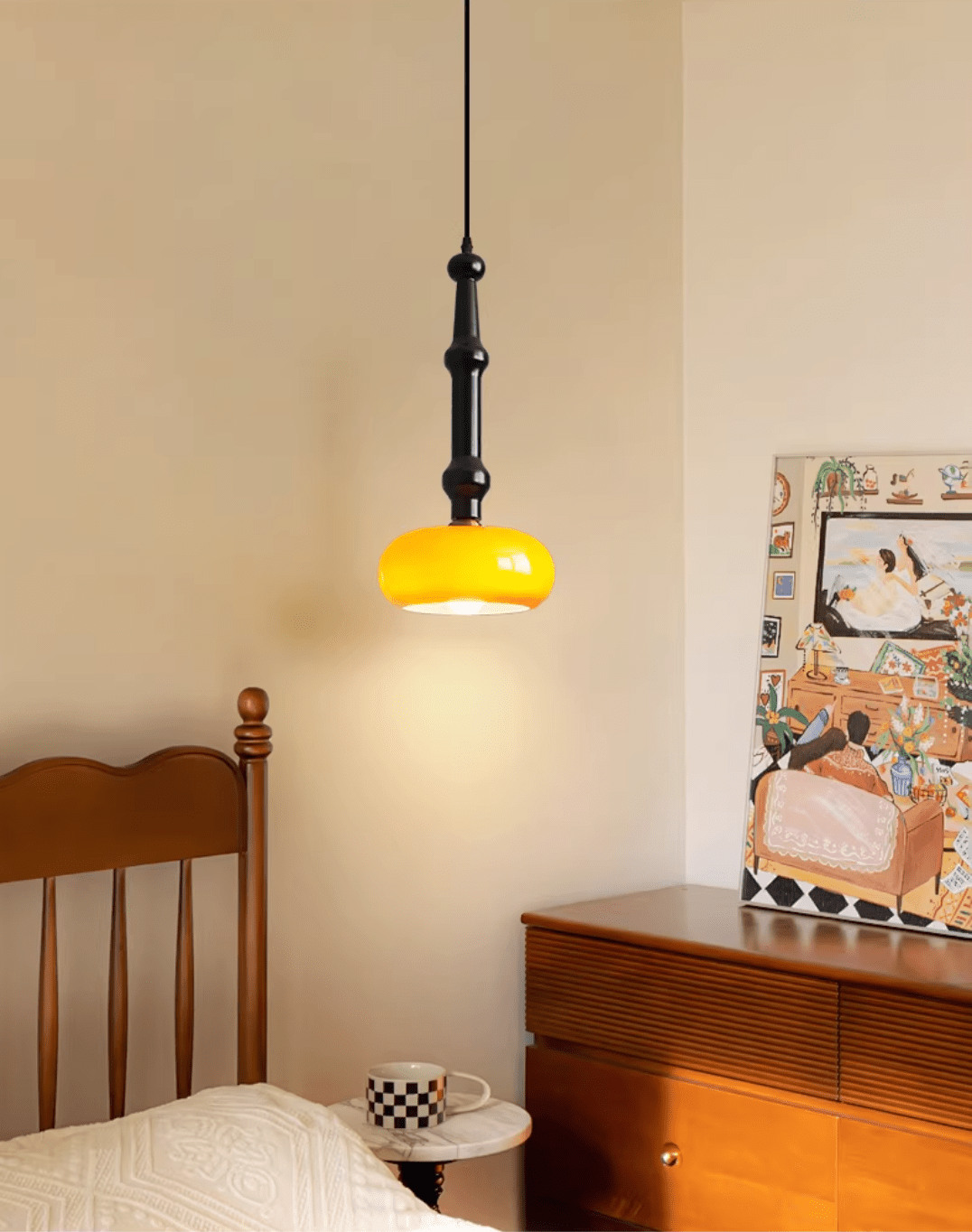 AmberGlow | Artistic Warm Amber Glass Kitchen Pendant Lighting 2