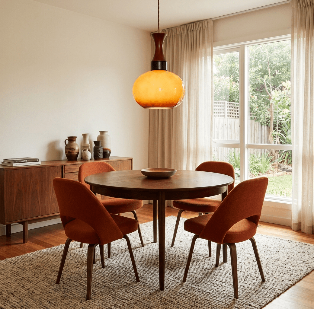 AmberGlow | Elegant Vintage Amber Glass Kitchen Pendant Lighting 2