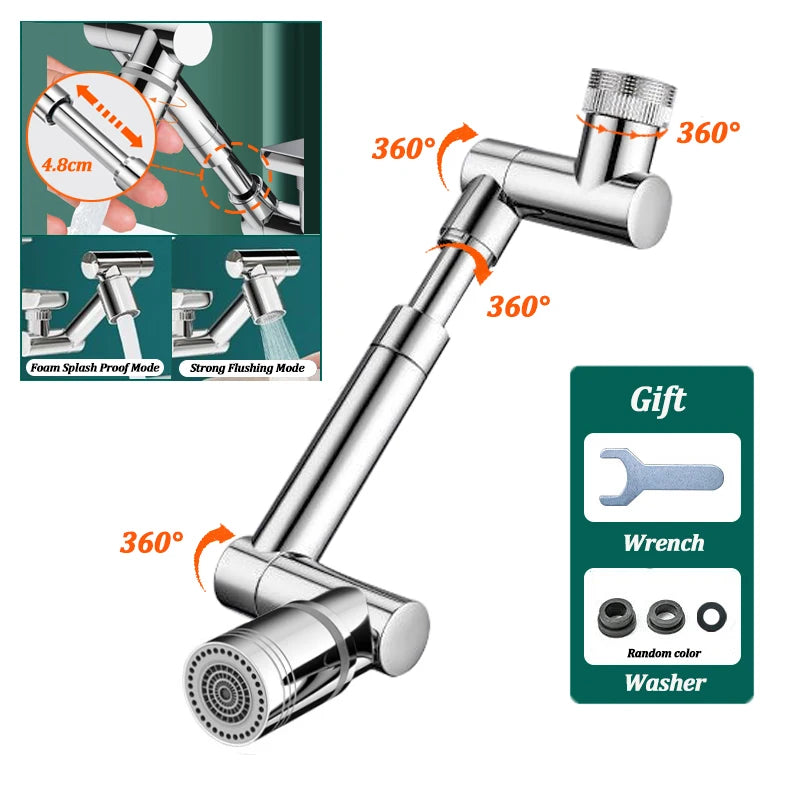 Aquorix | Sleek 1080° Rotating Tap Aerator for Splash-Free Cleaning 6
