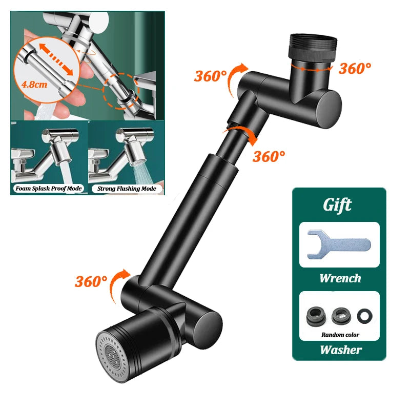 Aquorix | Sleek 1080° Rotating Tap Aerator for Splash-Free Cleaning 7