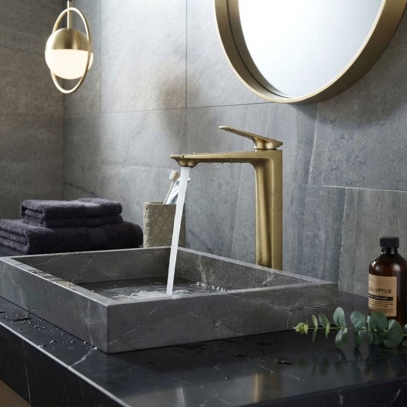 Arvex | Brass Bathroom Faucet with Adjustable Height and Dual Pipes