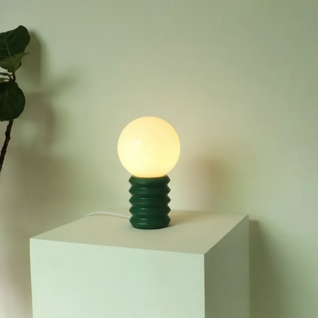 Ashford Table Lamp | Retro Chic Solid Wood & Glass Accent Light