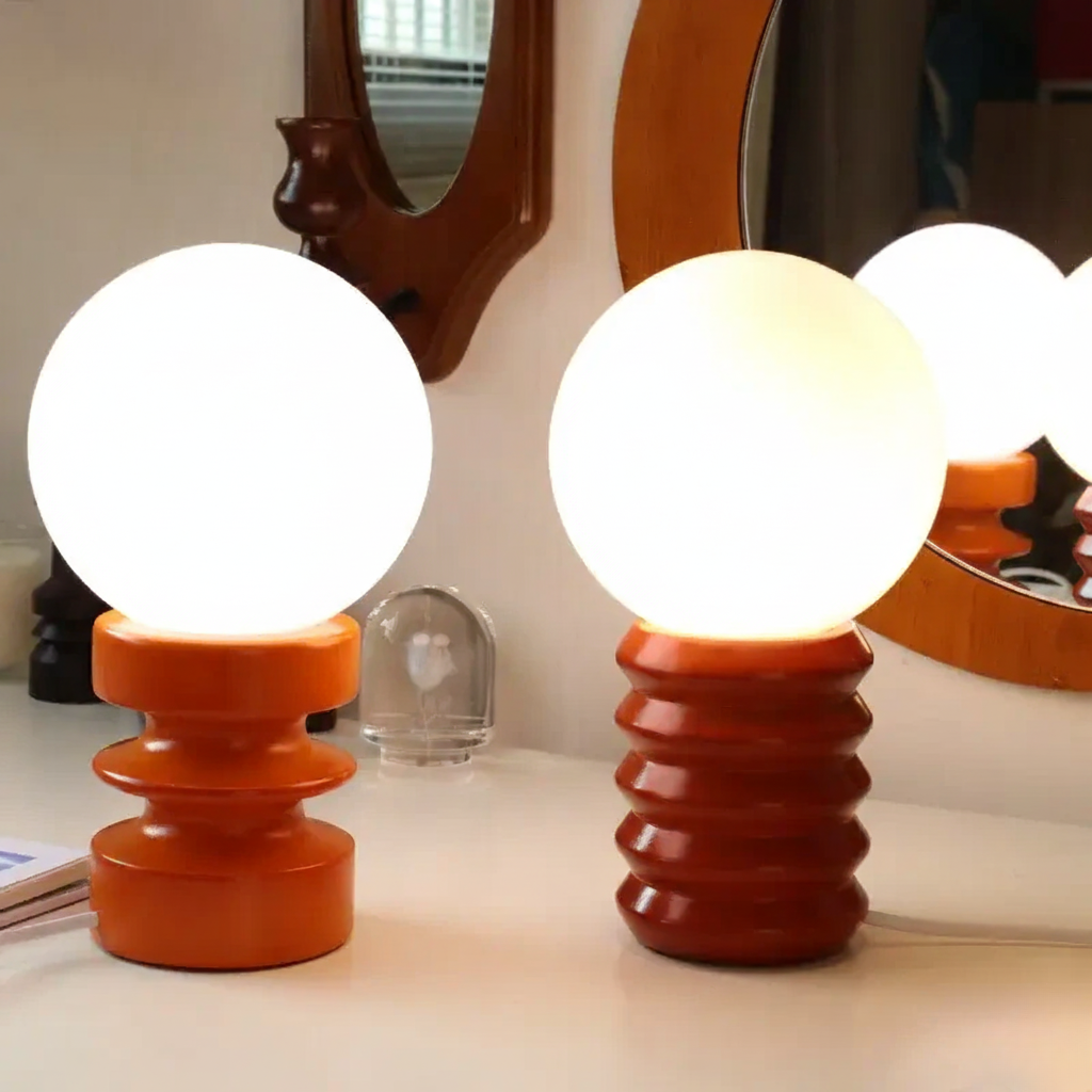 Ashford Table Lamp | Retro Chic Solid Wood & Glass Accent Light