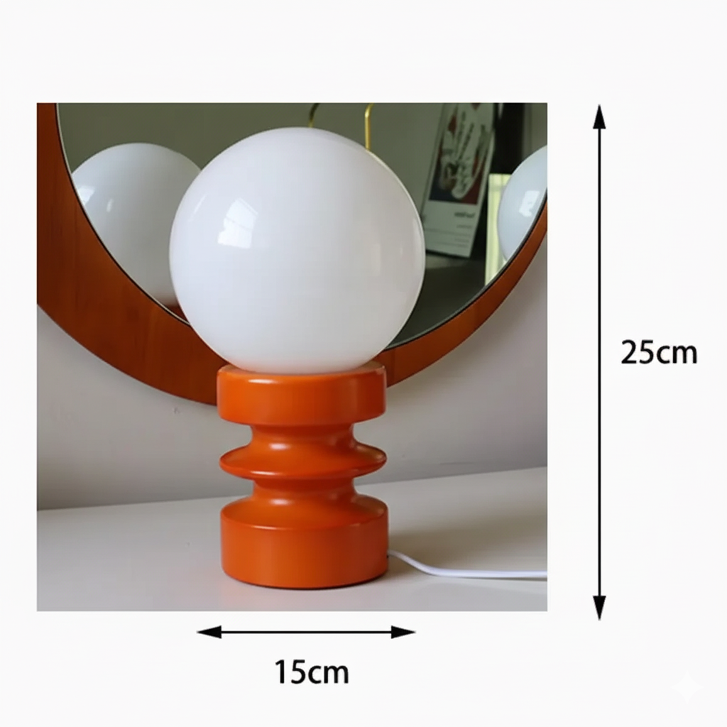 Ashford Table Lamp | Retro Chic Solid Wood & Glass Accent Light