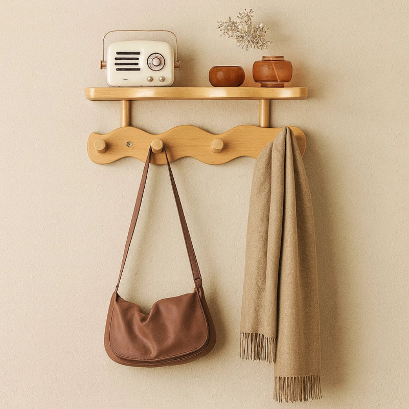 Avenix | Stylish Bamboo Wall Coat Rack for Entryway Organisation 31