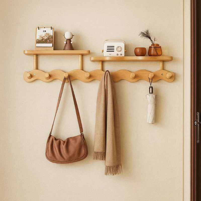 Avenix | Stylish Bamboo Wall Coat Rack for Entryway Organisation 51