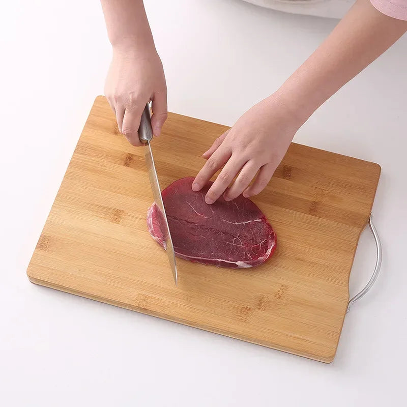 Bamboo Cutting Board | Double-Sided Chopping Board with Handle | Versatile Food Prep Tool for Home Chefs 4