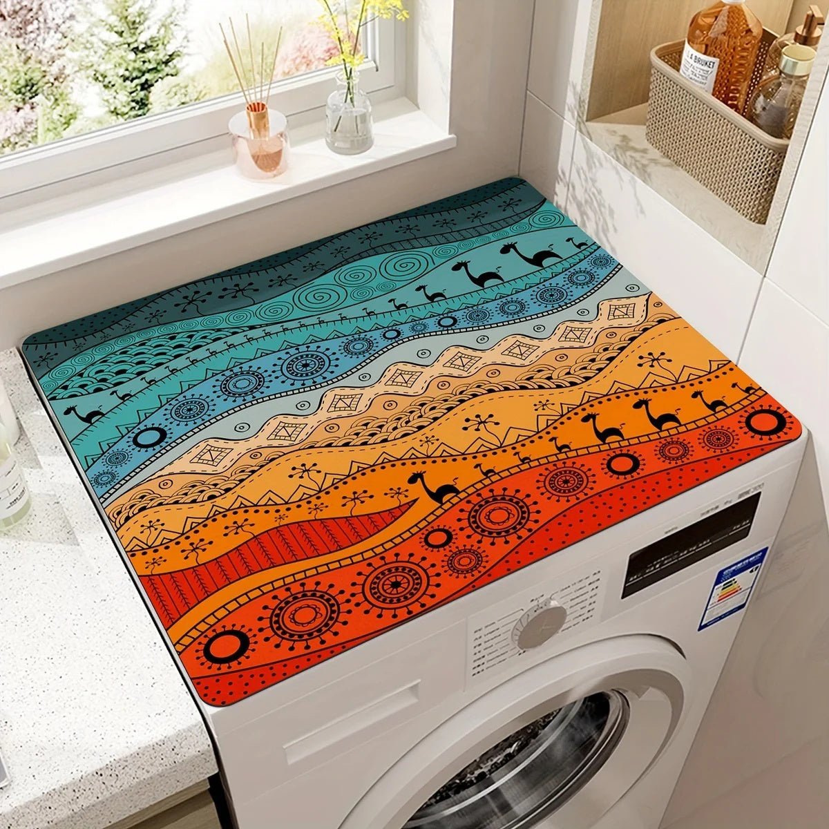 BohoShield | Modern Anti-Slip Washing Machine Mat for Appliance Protection 6