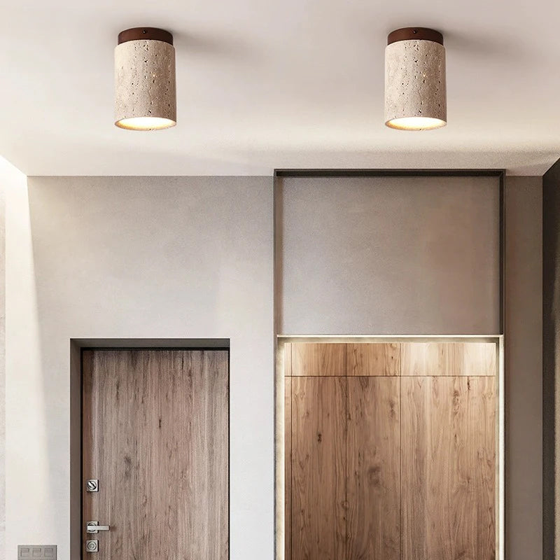 TerraGlow Boho Ceiling Light | Natural Stone Downlight | Minimalist & Handcrafted - Styyler
