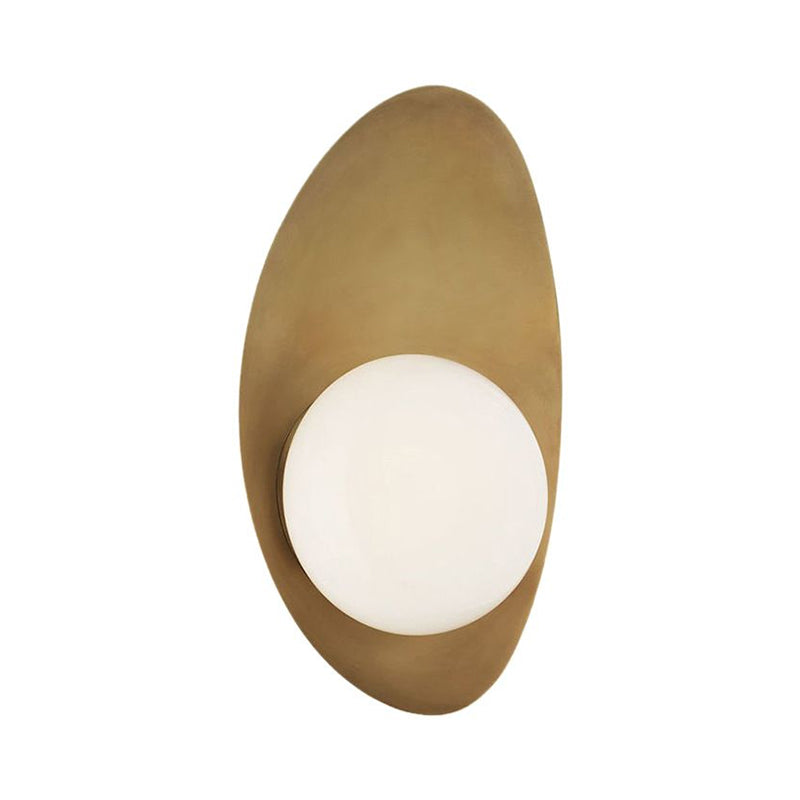 Brassica Wall Sconce Lighting with White Glass Shade and Elegant Metal Design 5