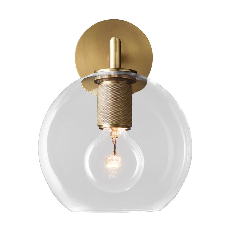 Bronze Wall Sconce with Clear Glass Shade, Modern Design for Contemporary Interiors 1
