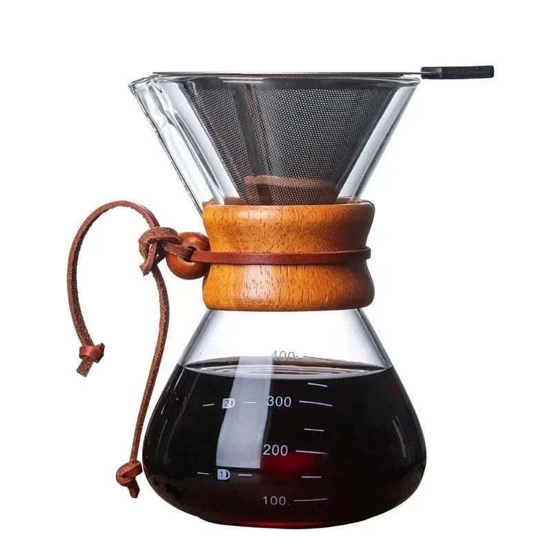 Chemex Glass Coffee Pot with Hario V60 Dripper Set for Precise Brewing – Heat-Resistant, Multiple Servings, Elegant Design 4