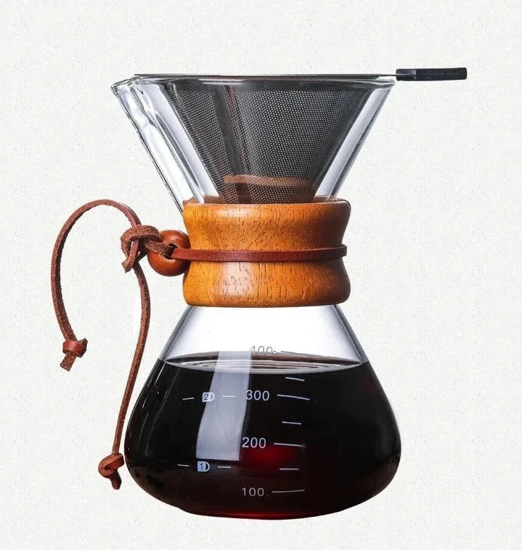 Chemex Glass Coffee Pot with Hario V60 Dripper Set for Precise Brewing – Heat-Resistant, Multiple Servings, Elegant Design 6
