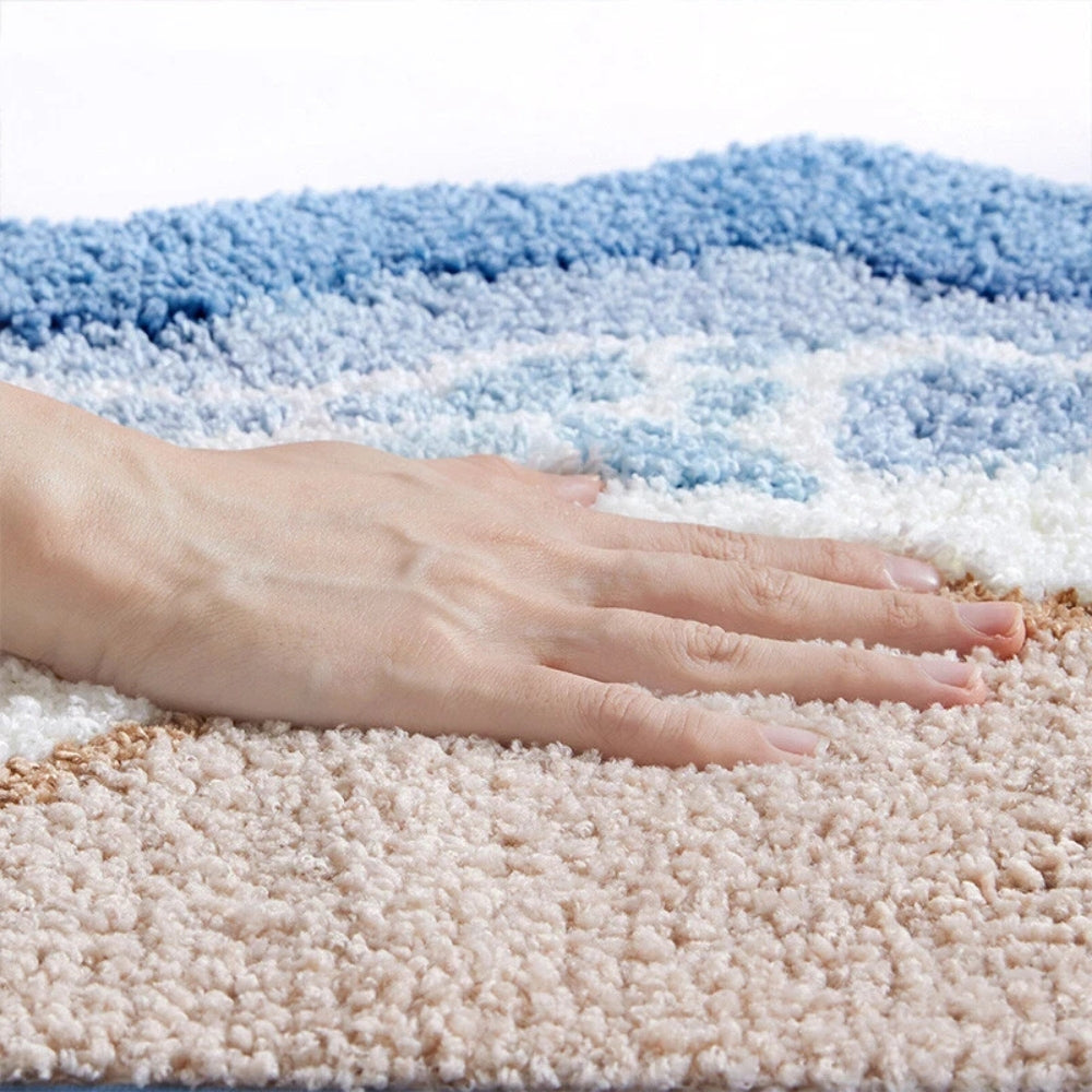 Coastal Charm | Bath Mat with Non-Slip Backing & Soft Flocking | Absorbent Bathroom Mat for Comfort 2