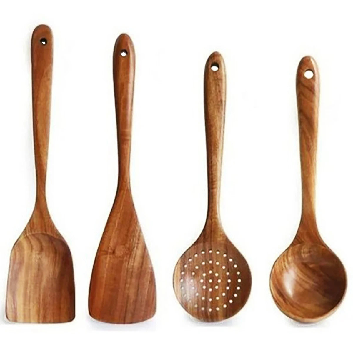 Cookara | Wooden Cooking Utensils Set with Storage Bucket for Home Cooking Essentials 11