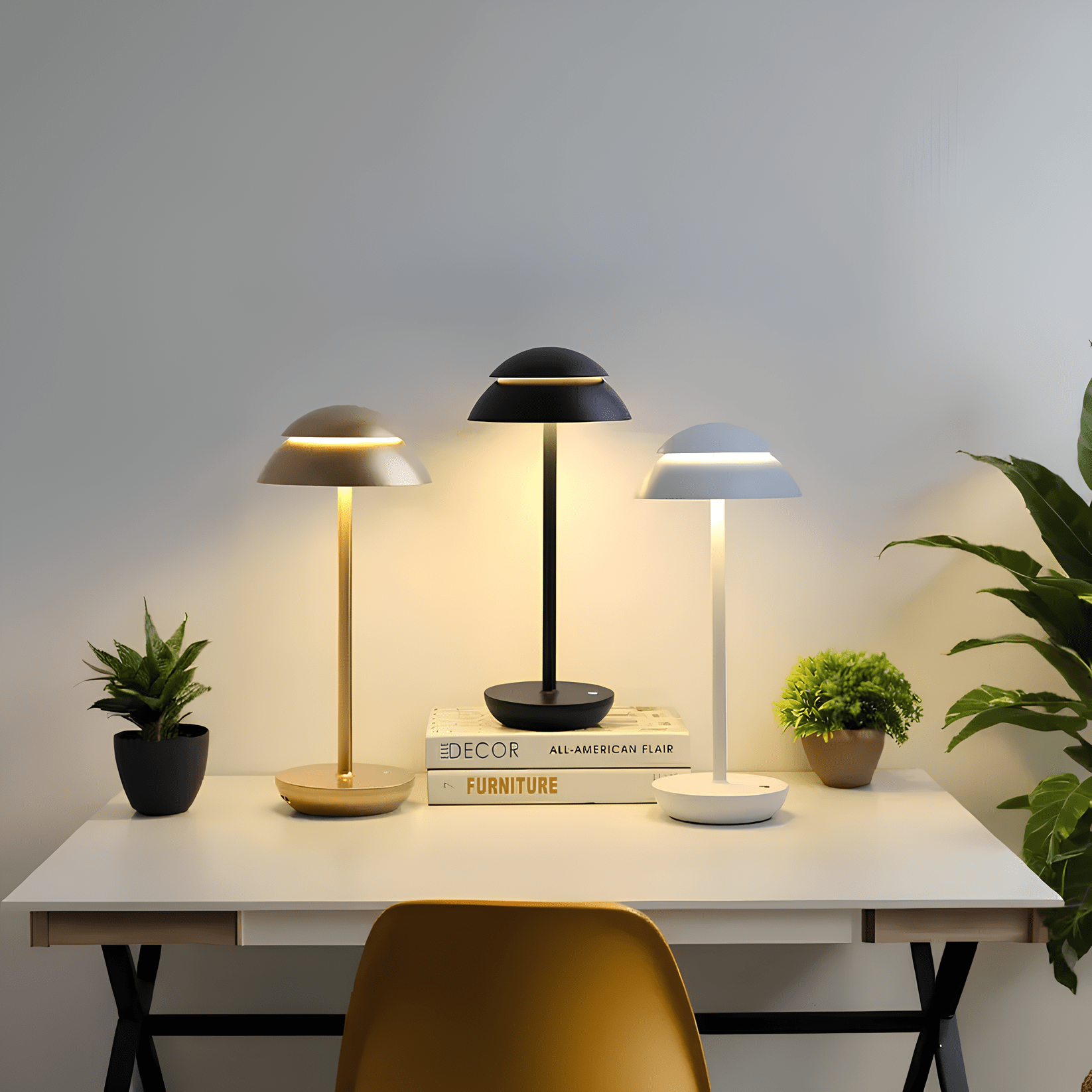 Cordless Rechargeable Table Lamp with Touch Control Dimming – Scandinavian Design Bedside Lamp for Elegant Lighting 1