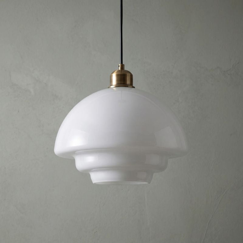 Elaron | Glass Pendant Light with Brass Neck for Kitchen Islands