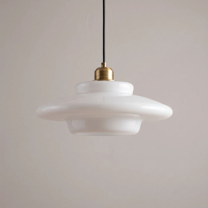 Elaron | Glass Pendant Light with Brass Neck for Kitchen Islands