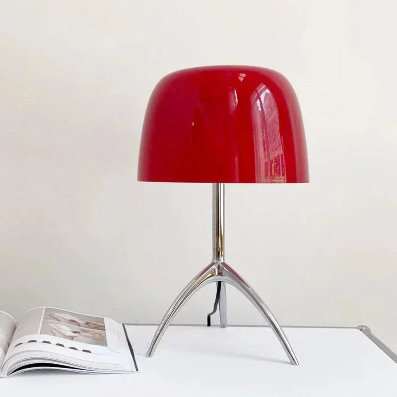 TURINO Elegant Tripod Desk Lamp with Stained Glass Shade and Chrome Base - Styyler
