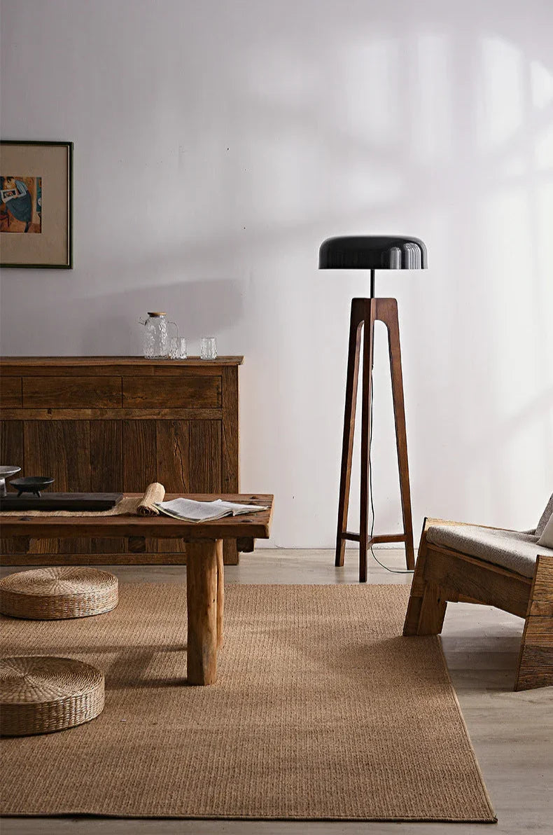 Elenorra | Elegant Walnut Wood Table & Floor Lamp with LED Lights 6
