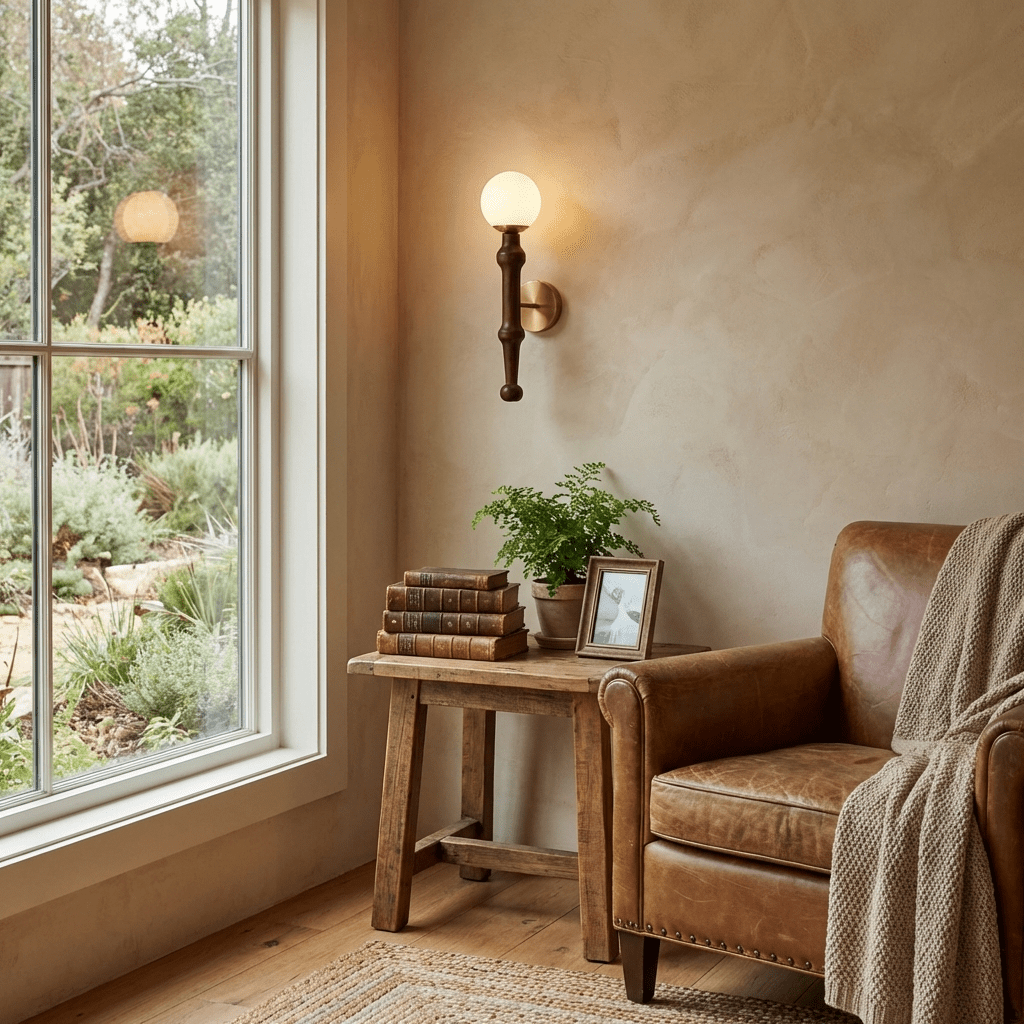 Elowen | Elegant Modern Wooden Wall Sconce with Opal Glass Shade 7