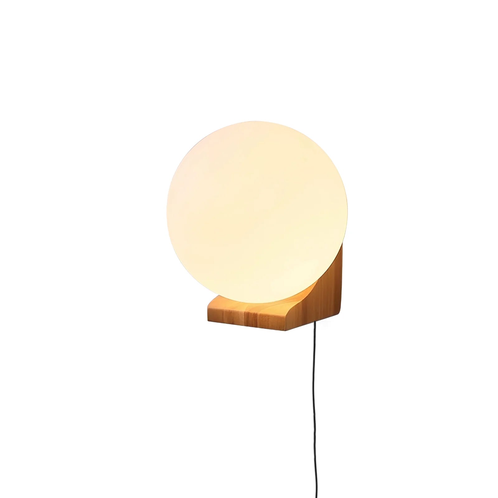 ElysianGlow | Stylish Modern Walnut Wall Sconce Lighting with Glass Shade 0