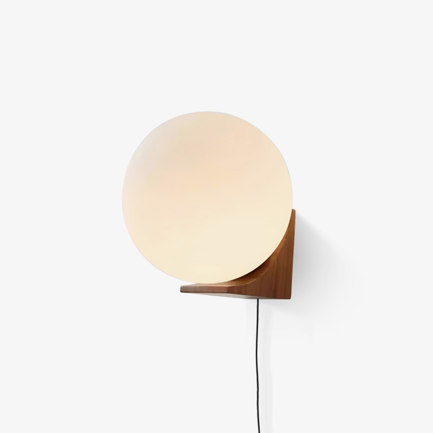 ElysianGlow | Stylish Modern Walnut Wall Sconce Lighting with Glass Shade 1