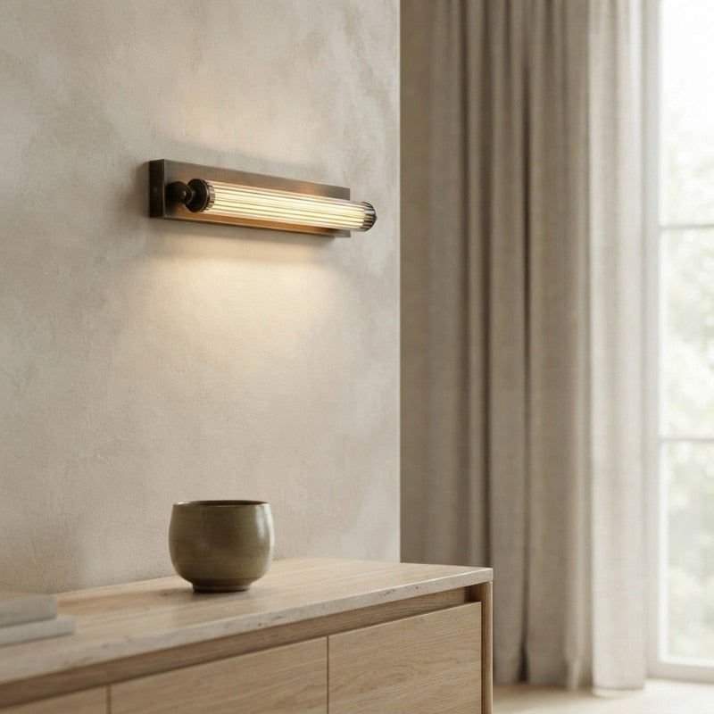 Elyven Antique Brass Wall Sconce with Clear Acrylic Shade 3