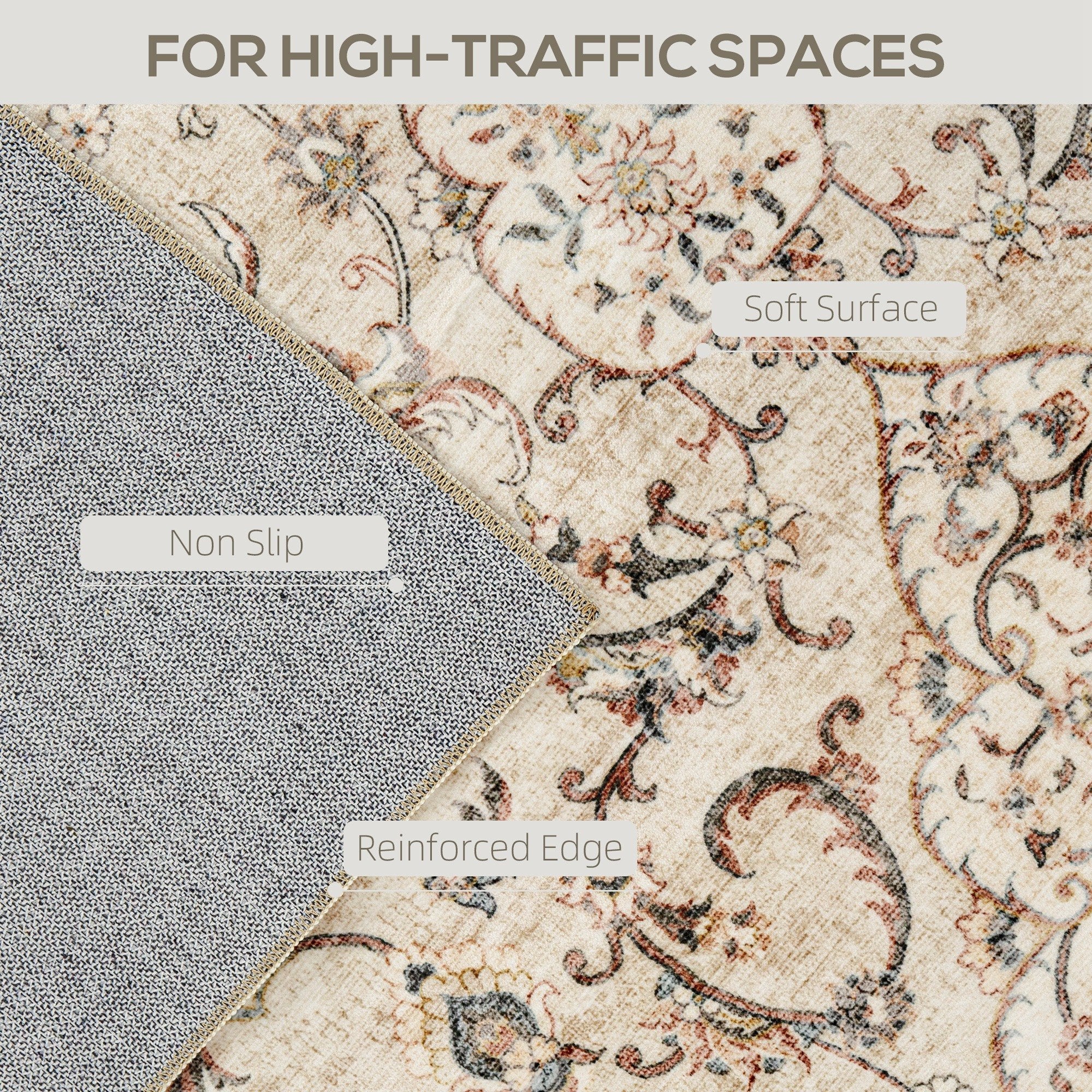 Firebrook Area Rug | Machine Washable Non-Slip Southwestern Rug