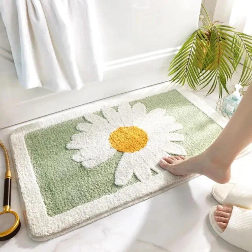Fleur Collection | Non-Slip Bath Mat with Plush Microfiber | Stylish Floral Design for Everyday Comfort 0