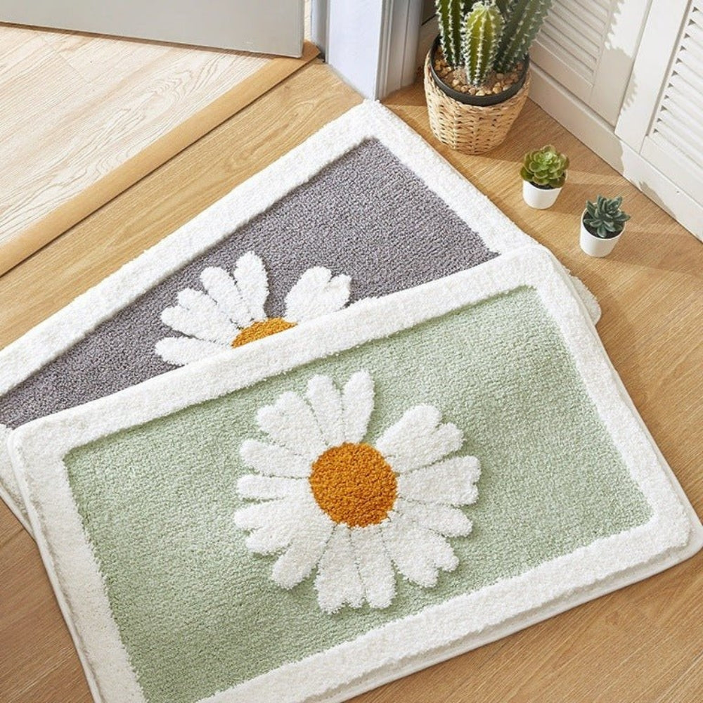 Fleur Collection | Non-Slip Bath Mat with Plush Microfiber | Stylish Floral Design for Everyday Comfort 2