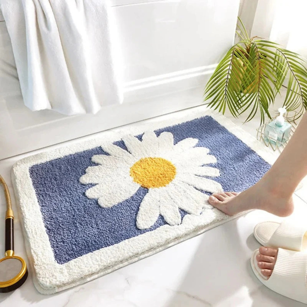 Fleur Collection | Non-Slip Bath Mat with Plush Microfiber | Stylish Floral Design for Everyday Comfort 4