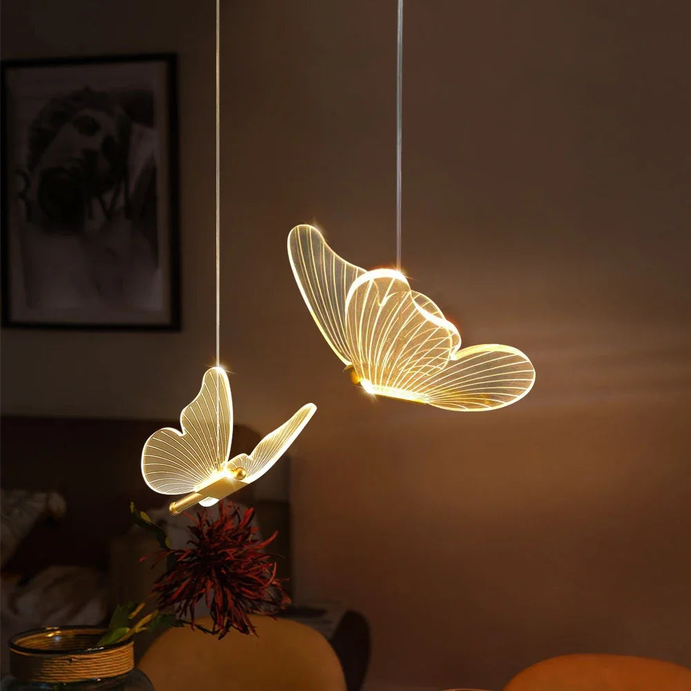 FlutterGlow | Elegant Playful LED Butterfly Pendant Lighting 1