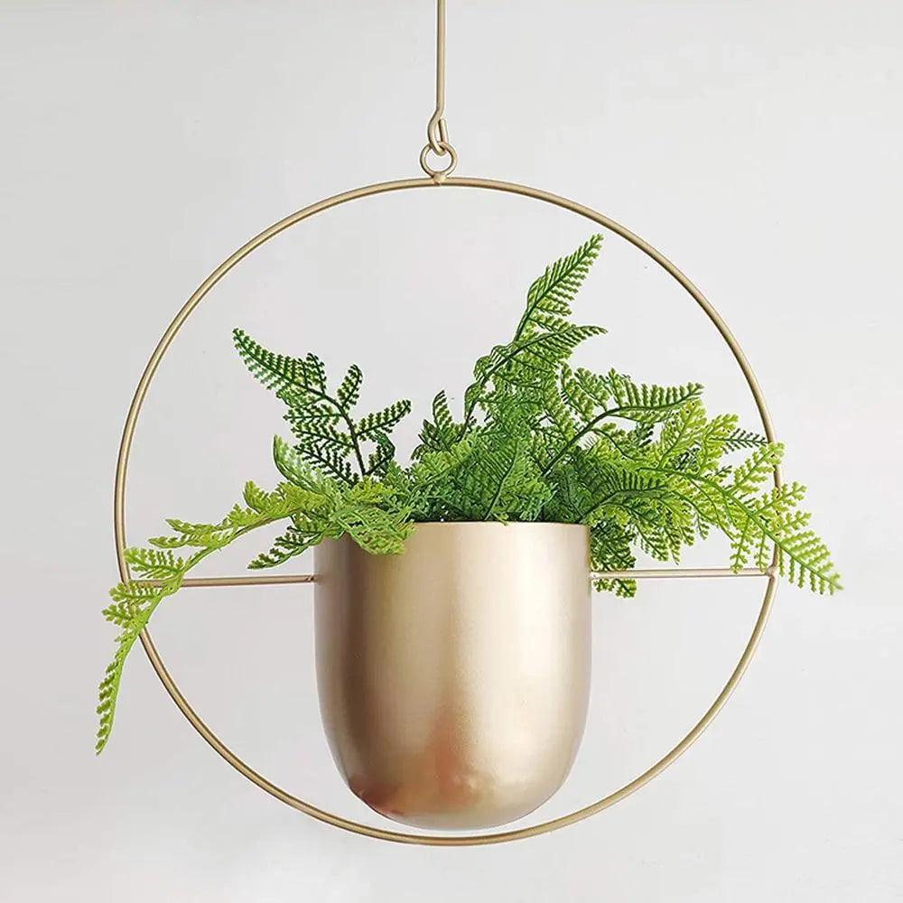 Gudrun Hanging Planter - Minimalist Metal Pot for Indoor Plants, Space-Saving Design 4