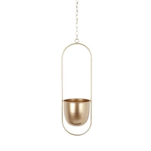 Gudrun Hanging Planter - Minimalist Metal Pot for Indoor Plants, Space-Saving Design 7